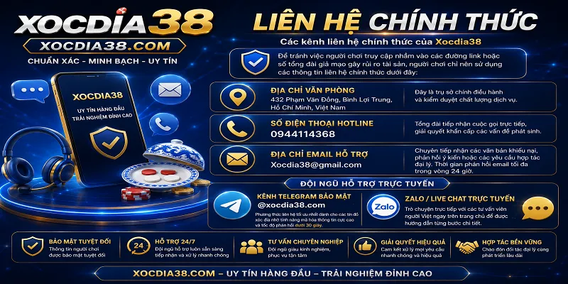 Những lưu ý quan trọng khi liên hệ xocdia38