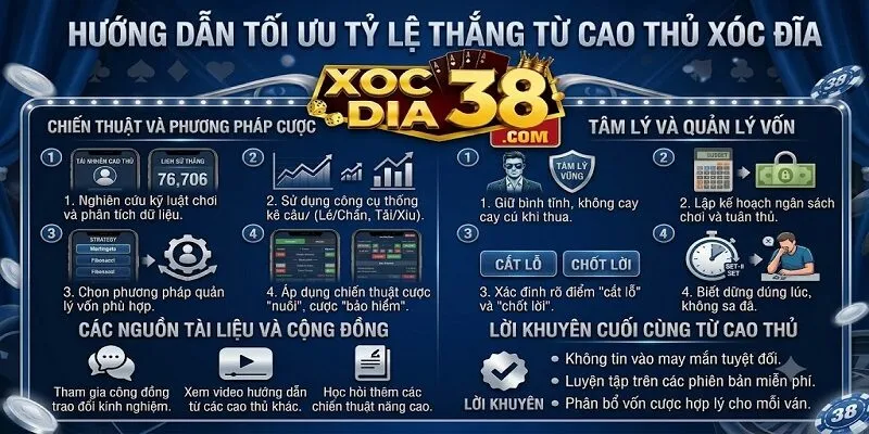 Bí quyết tối ưu tỷ lệ thắng từ cao thủ xóc đĩa online
